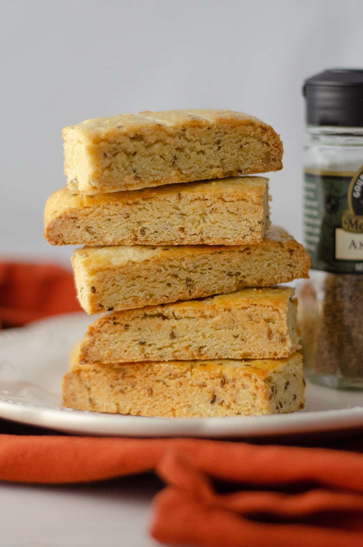 Traditional Italian Anise Biscotti: Basic biscotti cookies flavored with anise extract and anise seed.