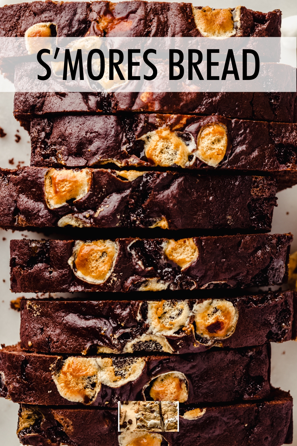 This moist and decadent chocolate quick bread is filled with chunks of graham crackers and gooey marshmallows. Everything you love about s'mores, and no campfire necessary! via @frshaprilflours
