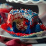 Red, White, & Blue Swirl Cupcakes: Beautifully swirled cupcakes that taste as great as they look! Perfect for any patriotic celebration or any time you want some American pride in your dessert.