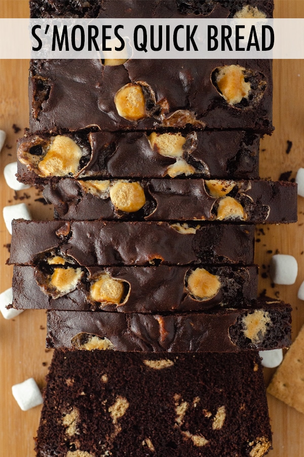 Decadent chocolate quick bread swirling with graham cracker chunks and mini marshmallows. via @frshaprilflours