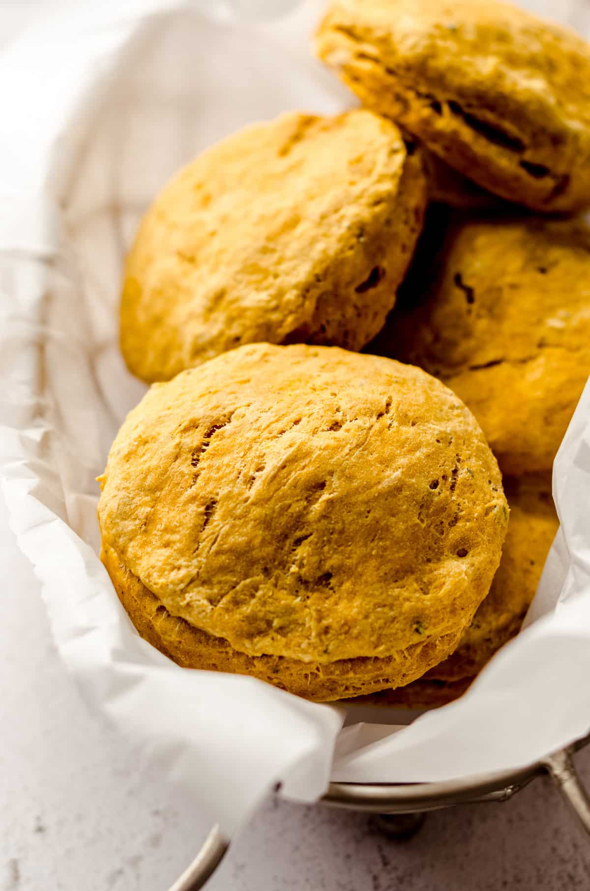 pumpkin biscuits in a basket