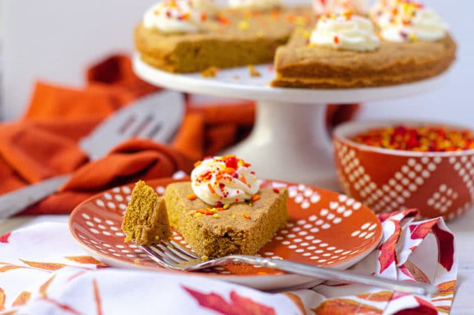 Pumpkin Cookie Cake: A soft and flavorful spiced cookie cake. The perfect treat for a fall birthday!