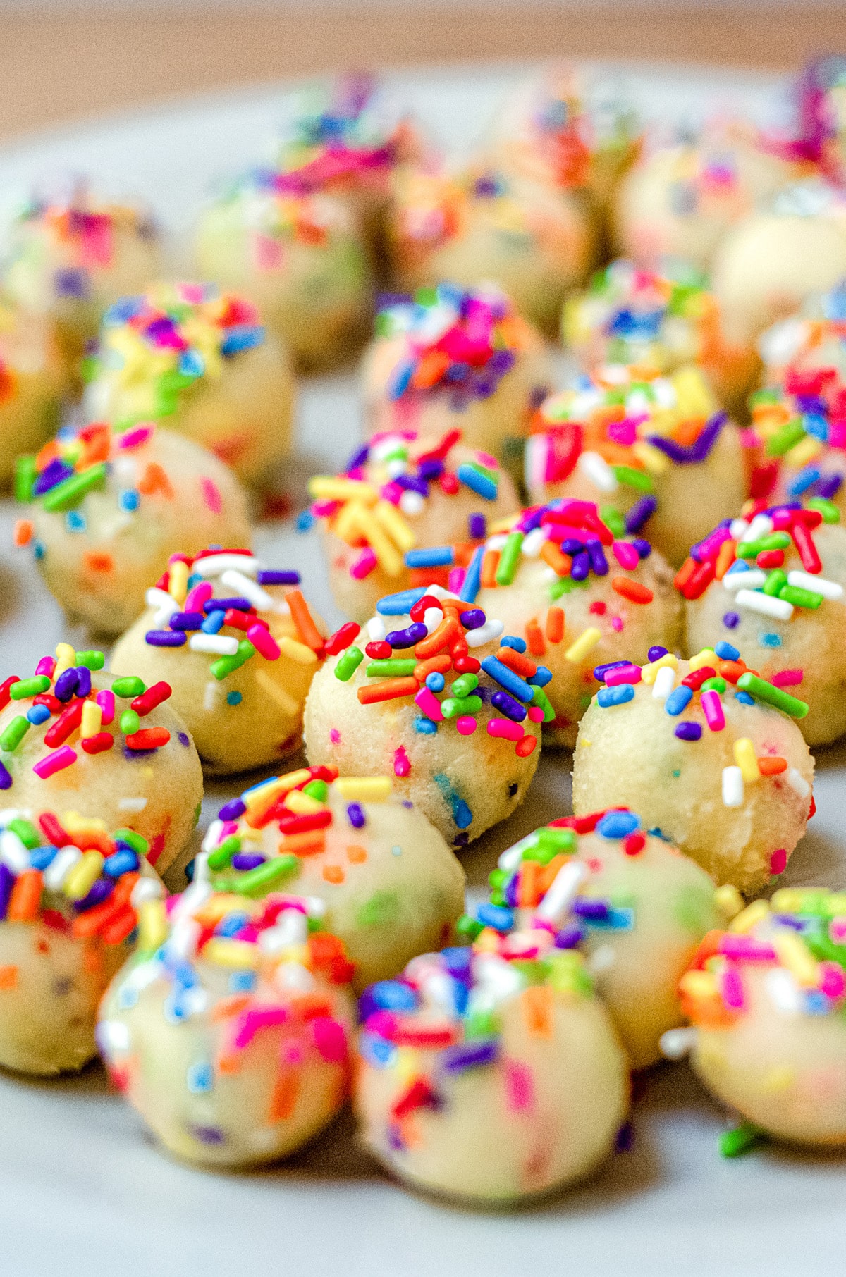 balls of mini sugar cookie dough