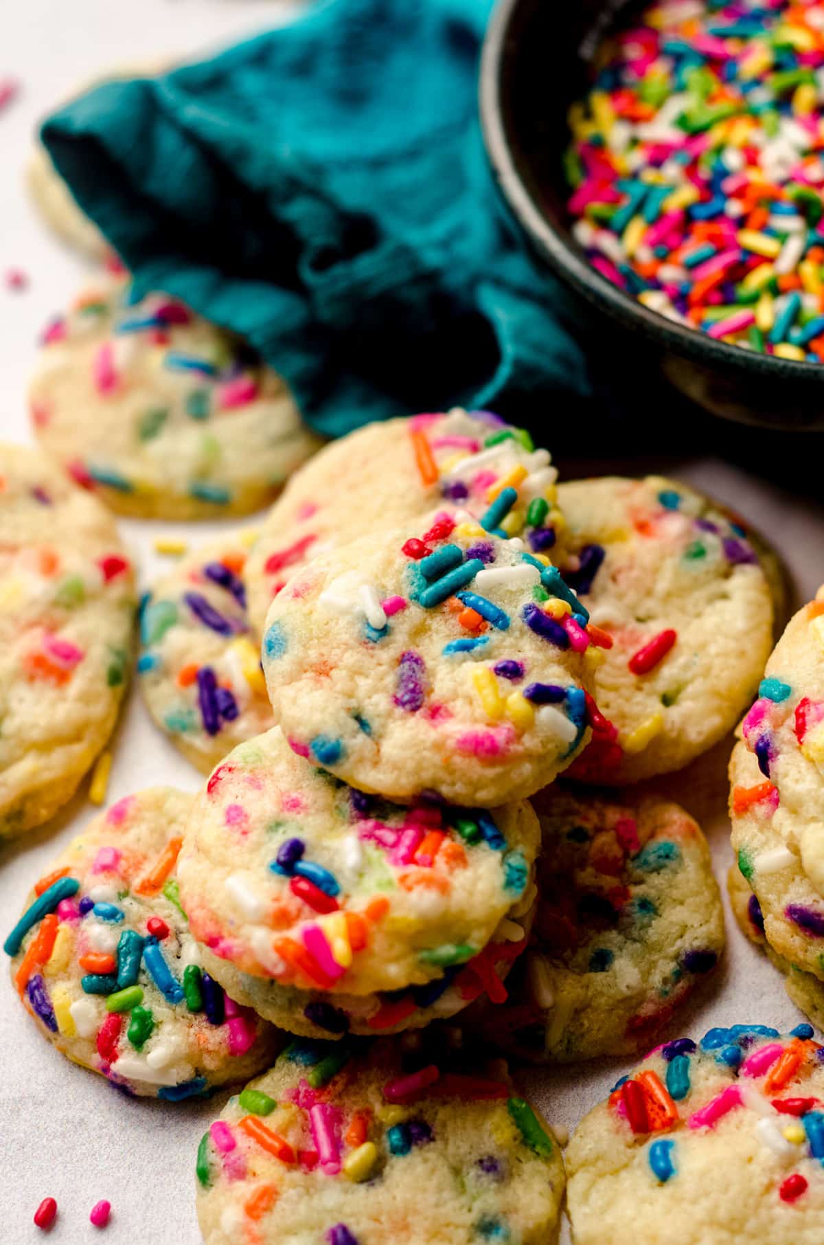 mini sugar cookies with sprinkles