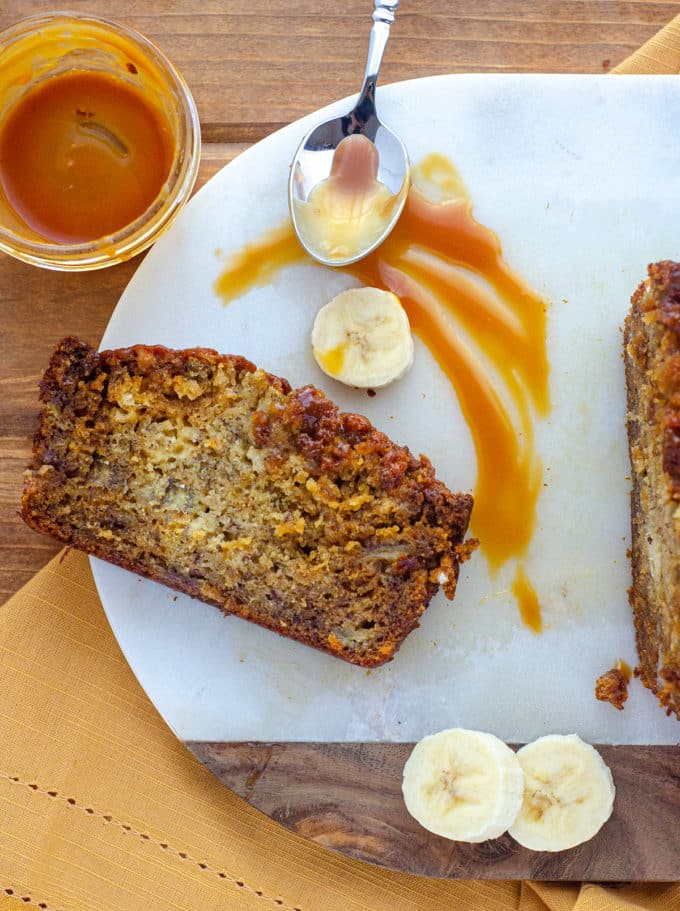Salted Caramel Banana Bread: Classic banana bread gets swirled with salted bourbon caramel sauce for a jazzy take on the original.