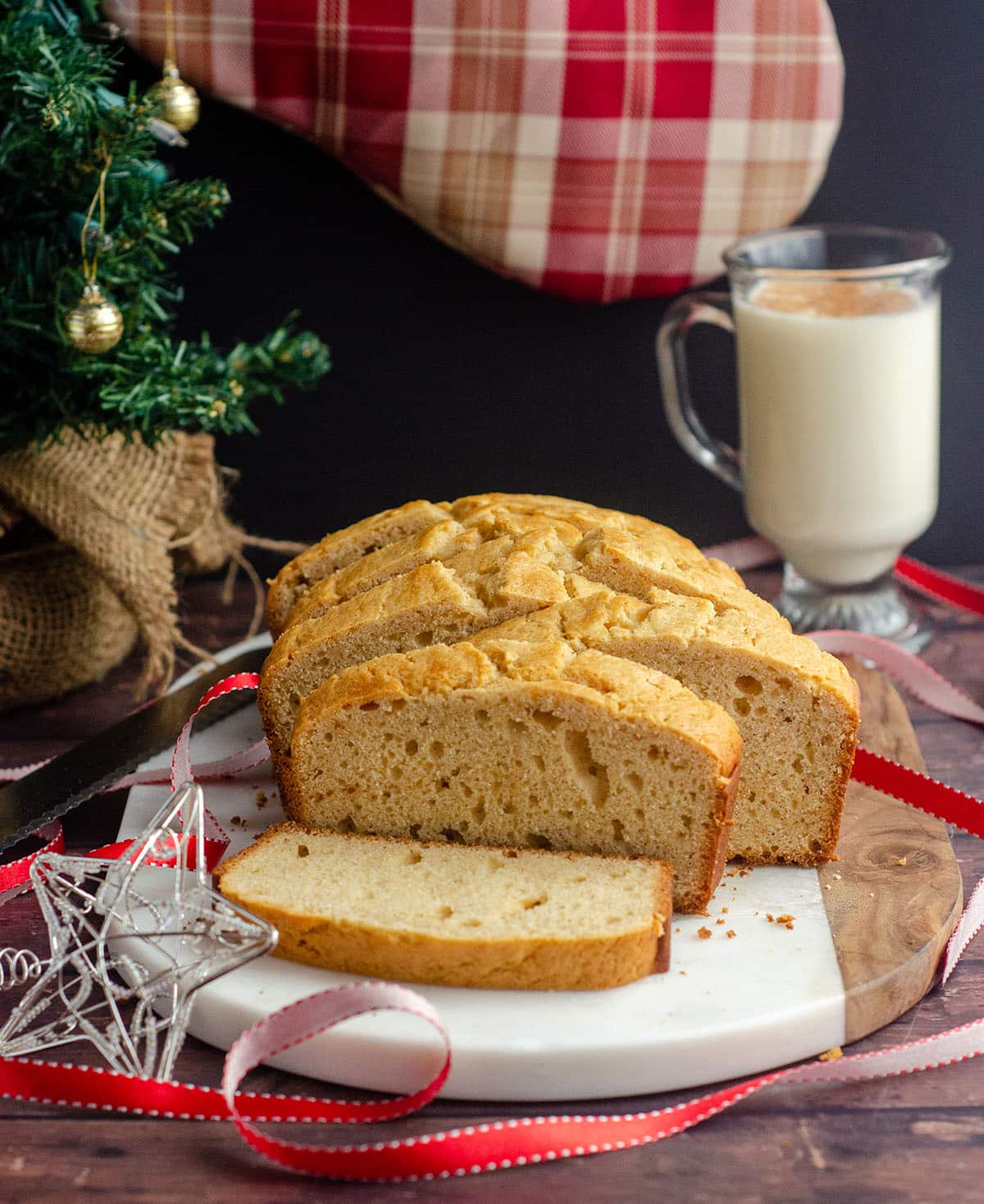 Eggnog Quick Bread: A spiced bread made with actual eggnog for maximum flavor and moisture.