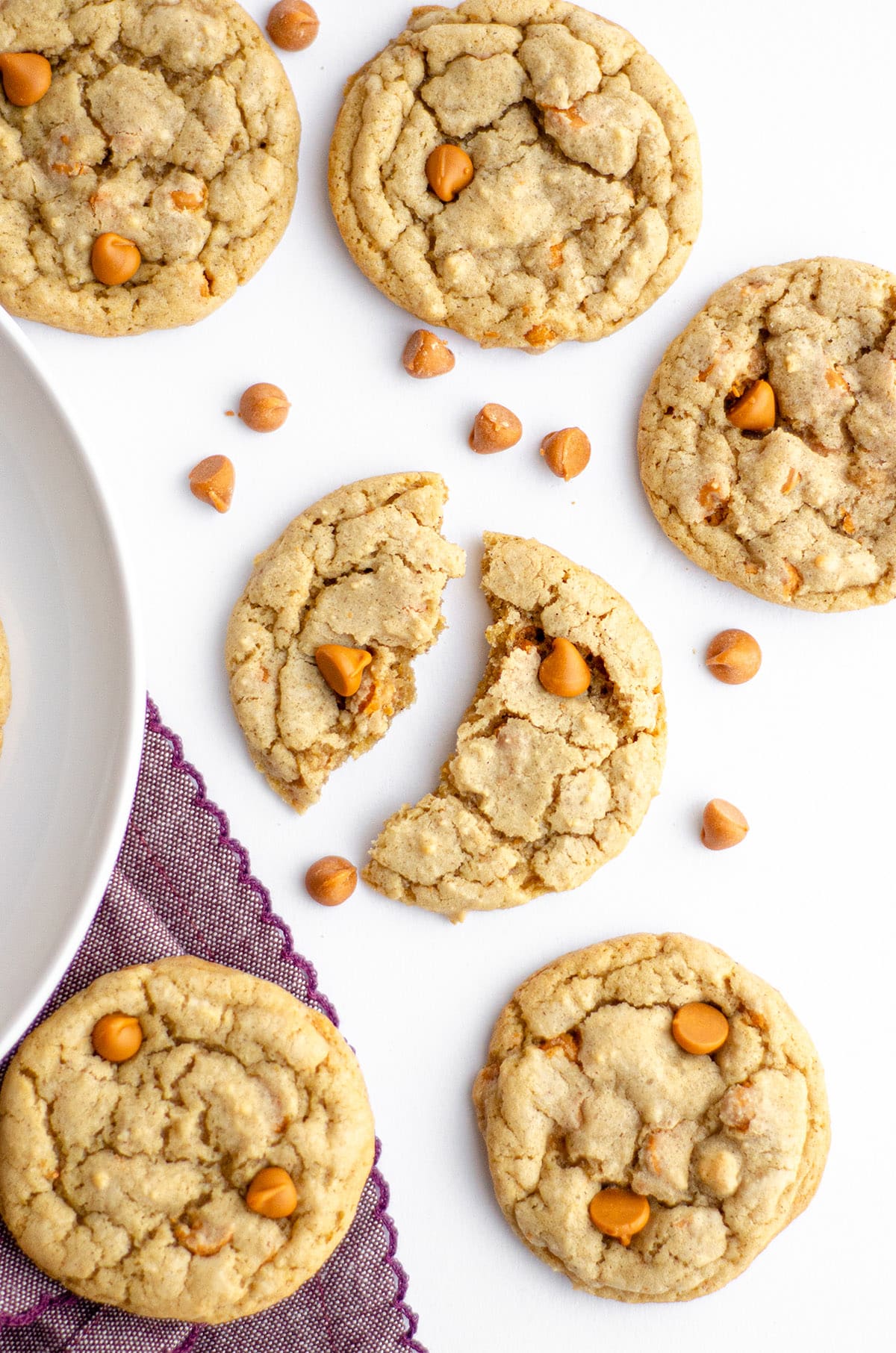 aerial photo of butterscotch cookies