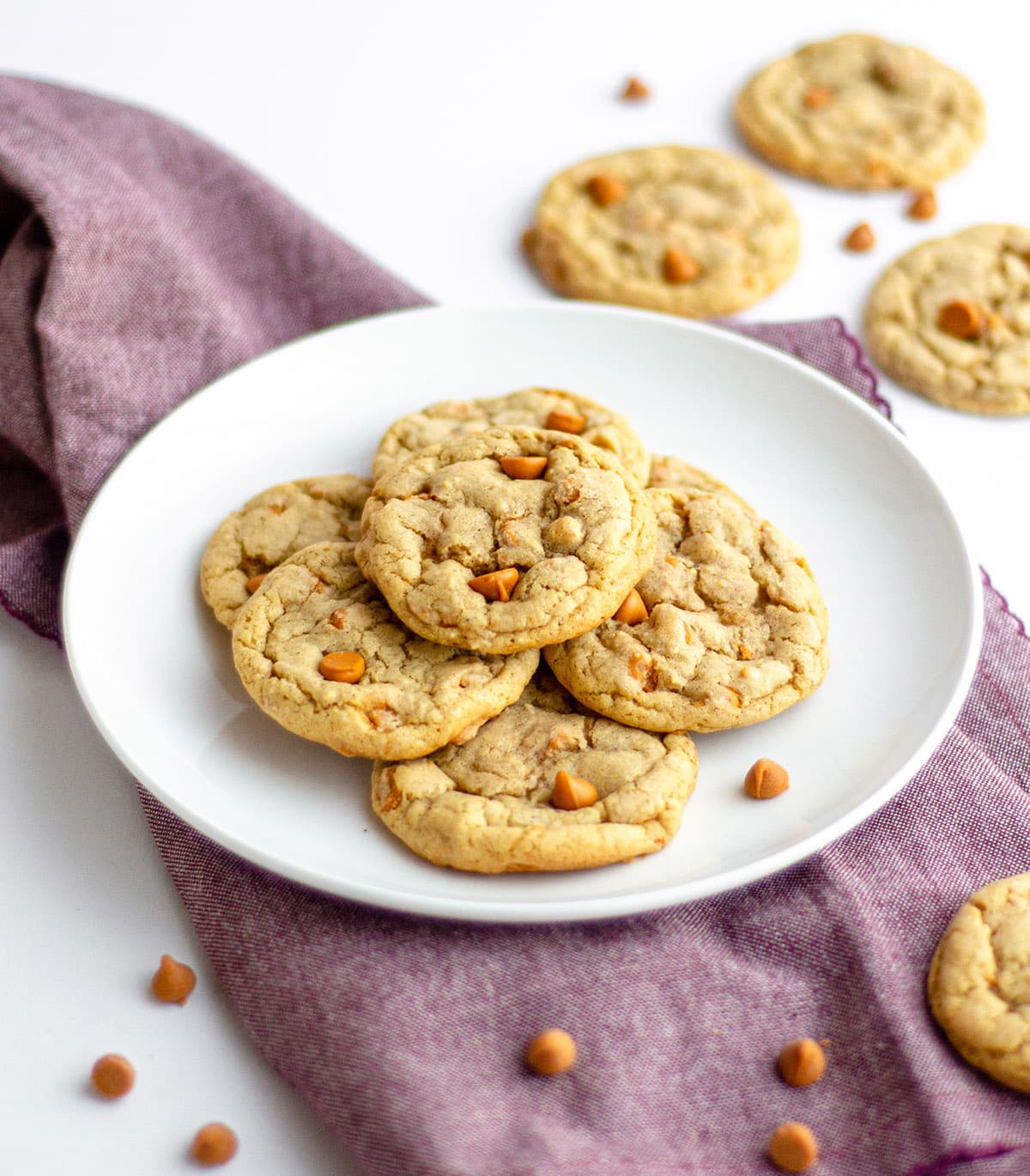 butterscotch cookies on a plate