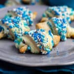 Funfetti Rugelach: Basic rugelach filled with a sweetened cream cheese filling and plenty of sprinkles inside and out.