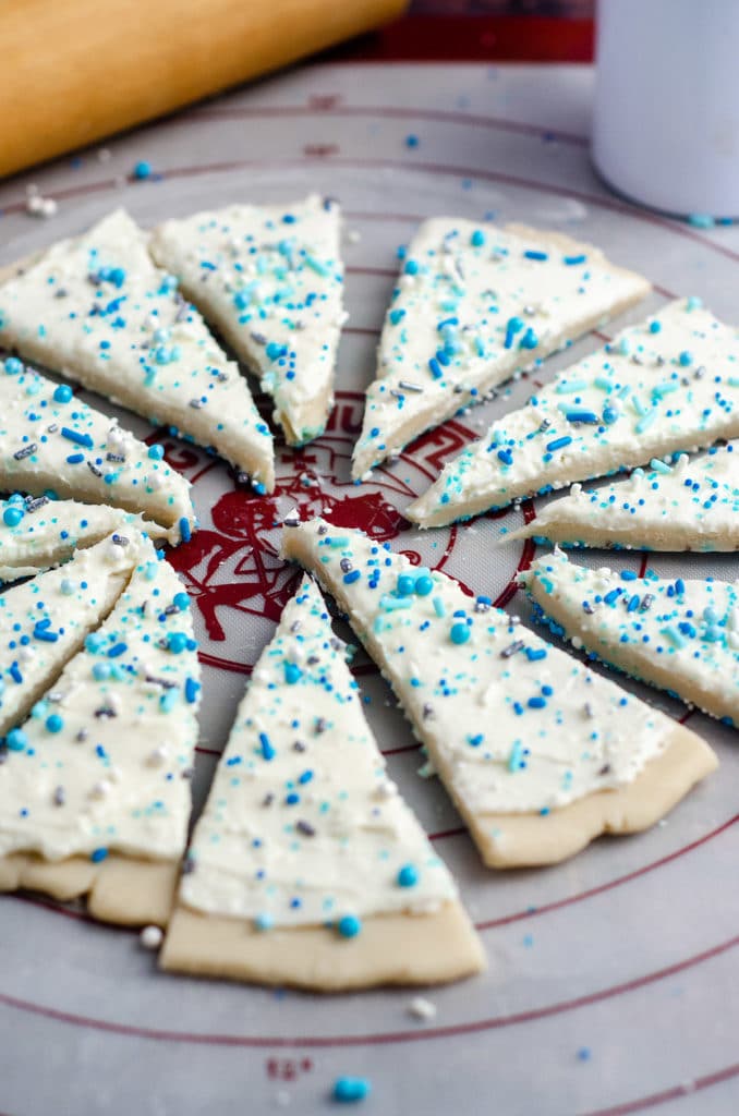 Funfetti Rugelach: Basic rugelach filled with a sweetened cream cheese filling and plenty of sprinkles inside and out.