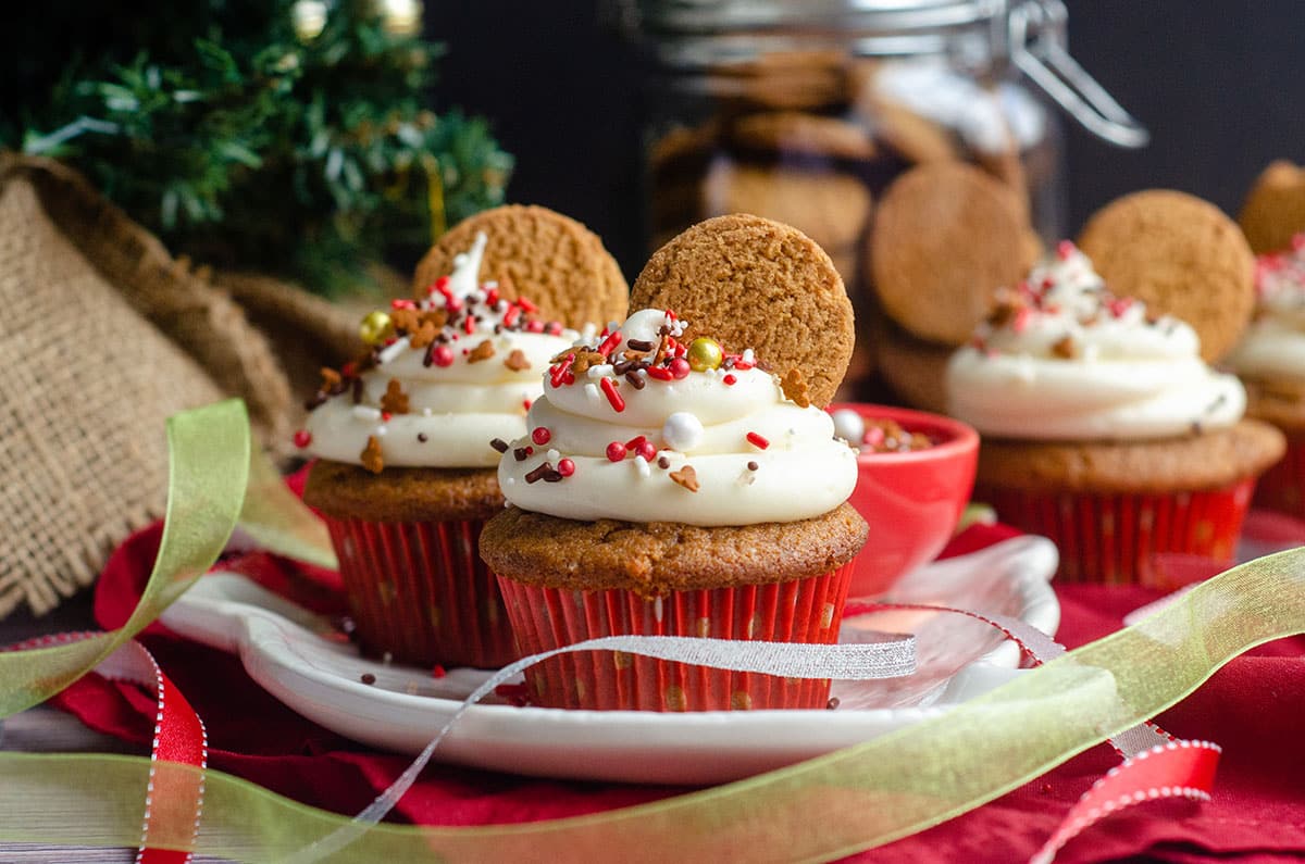 gingerbread cupcakes on a plate