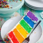 How To Make A Rainbow Cake: Learn how to make this show-stopping cake AND learn how to scale it to your needs. It's easier than you think but makes an incredible conversation piece!