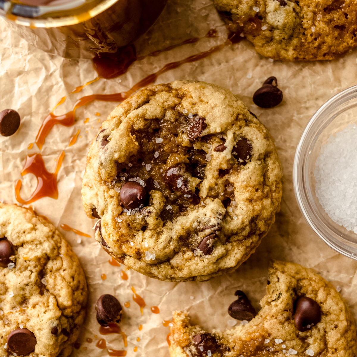 Salted Caramel Chocolate Chip Cookies - Fresh April Flours
