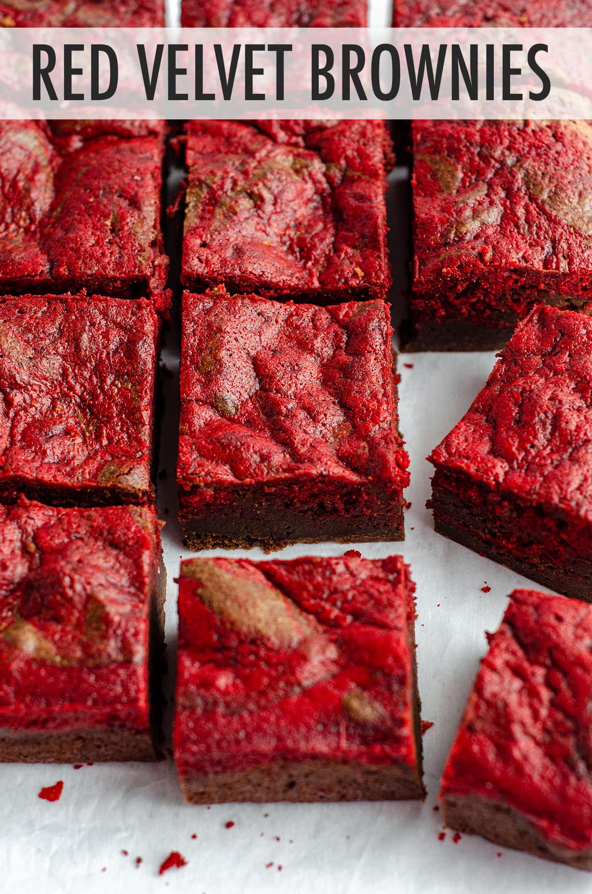Dense and fudgy brownies swirled with red velvet cake-- everything is made from scratch! via @frshaprilflours