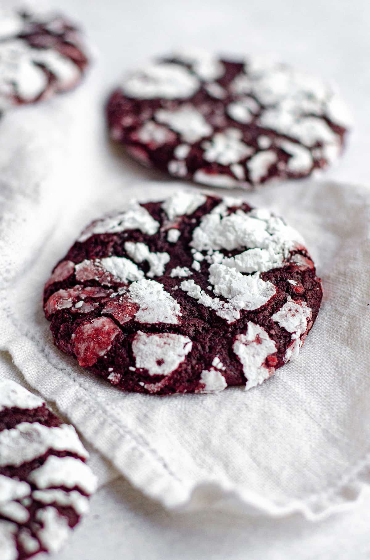 Red Velvet Crinkle Cookies