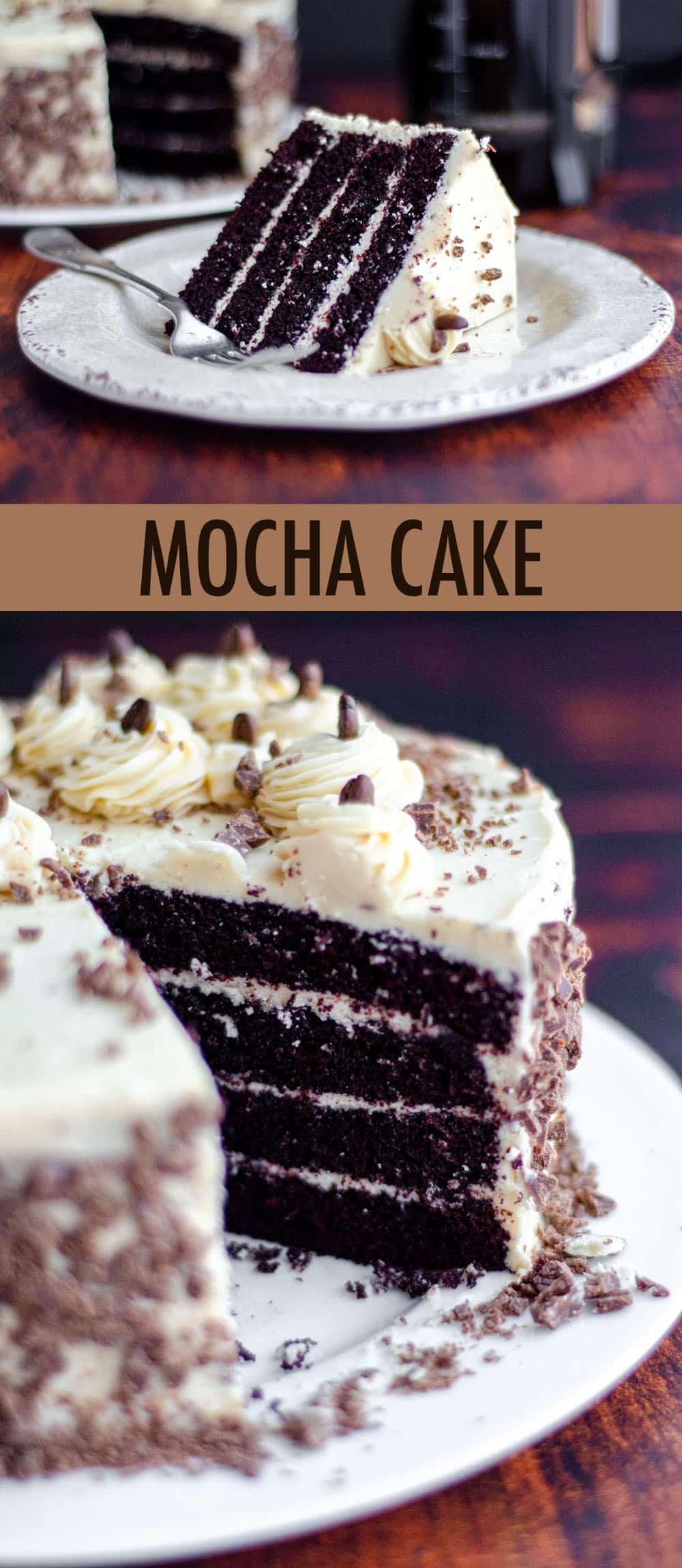 Rich chocolate cake flavored with coffee and topped with a creamy coffee buttercream.  via @frshaprilflours