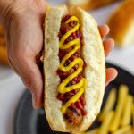 Homemade Hot Dog Buns: These easy homemade hot dog buns will be a new favorite addition to your cookout. This recipe makes 10, so you'll never be stuck with 2 extra buns ever again!