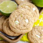 Key Lime Cookies: Easy drop cookies bursting with tangy Key lime juice, crunchy graham cracker crumbs, and creamy white chocolate.