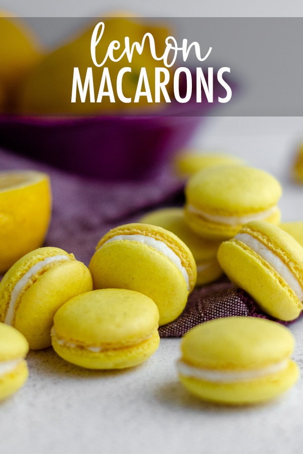 These sweet and tart lemon macarons are filled with a tangy lemon buttercream. The lemon French macarons feature actual lemon zest as well as lemon extract to bring all the flavor without sacrificing that light and airy macaron texture. via @frshaprilflours