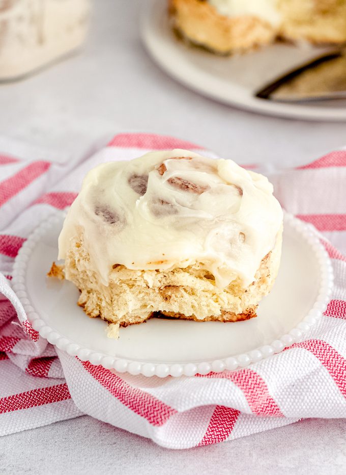 sourdough cinnamon roll on a plate