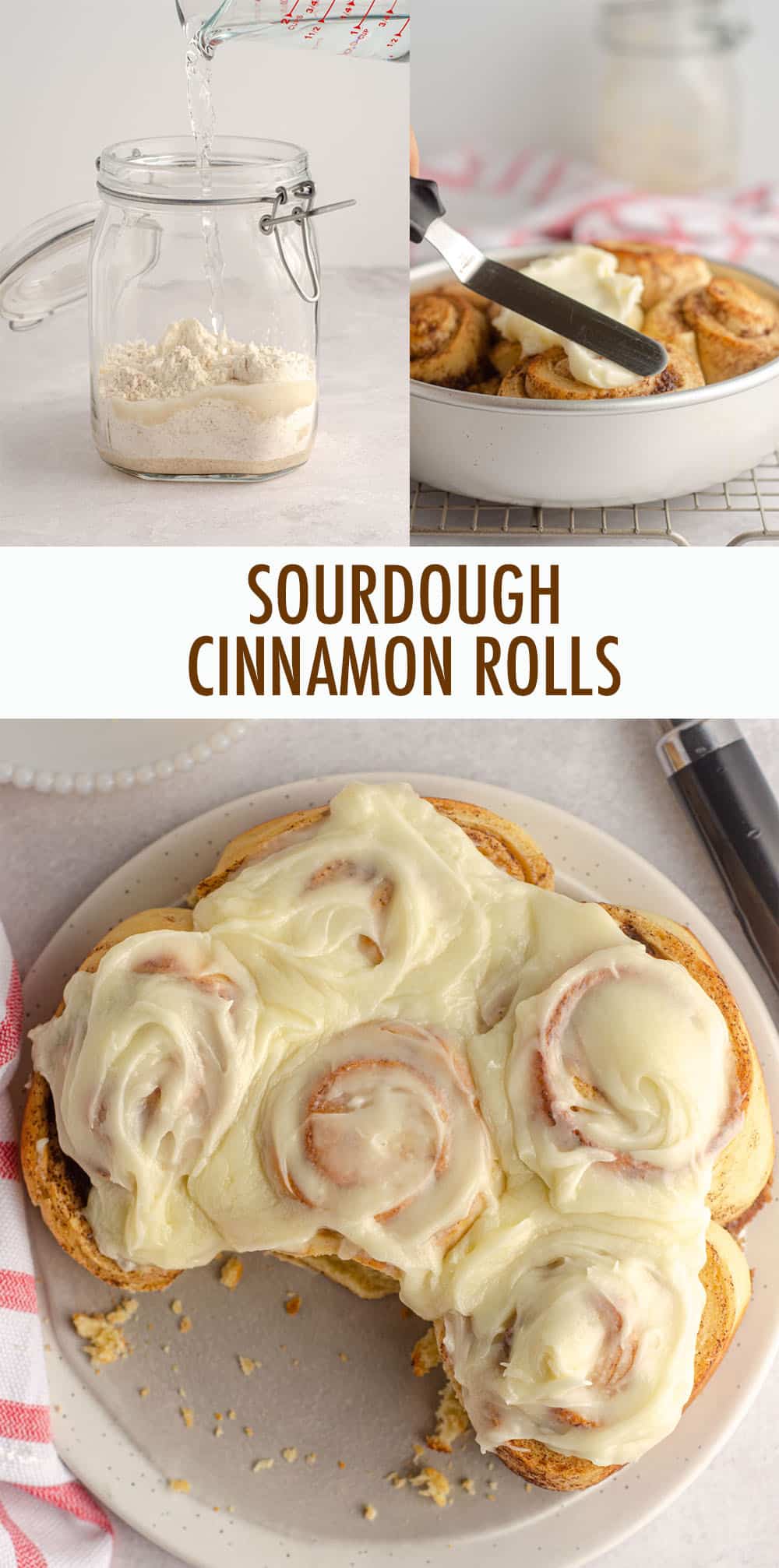 Use your active sourdough starter for this small batch sourdough cinnamon roll recipe. No yeast, easy instructions, and the perfect way to use your starter that isn't another loaf of bread. via @frshaprilflours