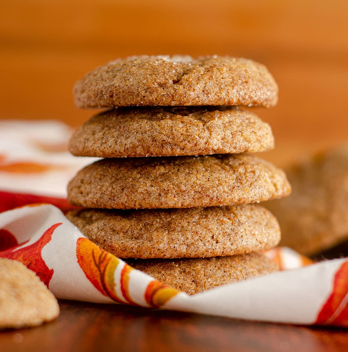 stack of pumpkin spice cookies