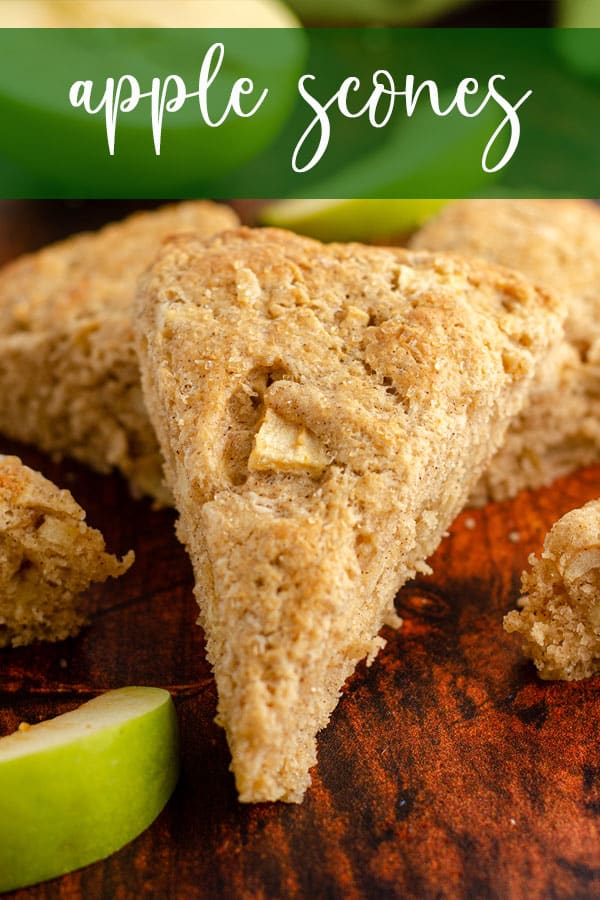 Tender apple cinnamon scones, filled with crisp apple chunks and baked to golden brown perfection. via @frshaprilflours