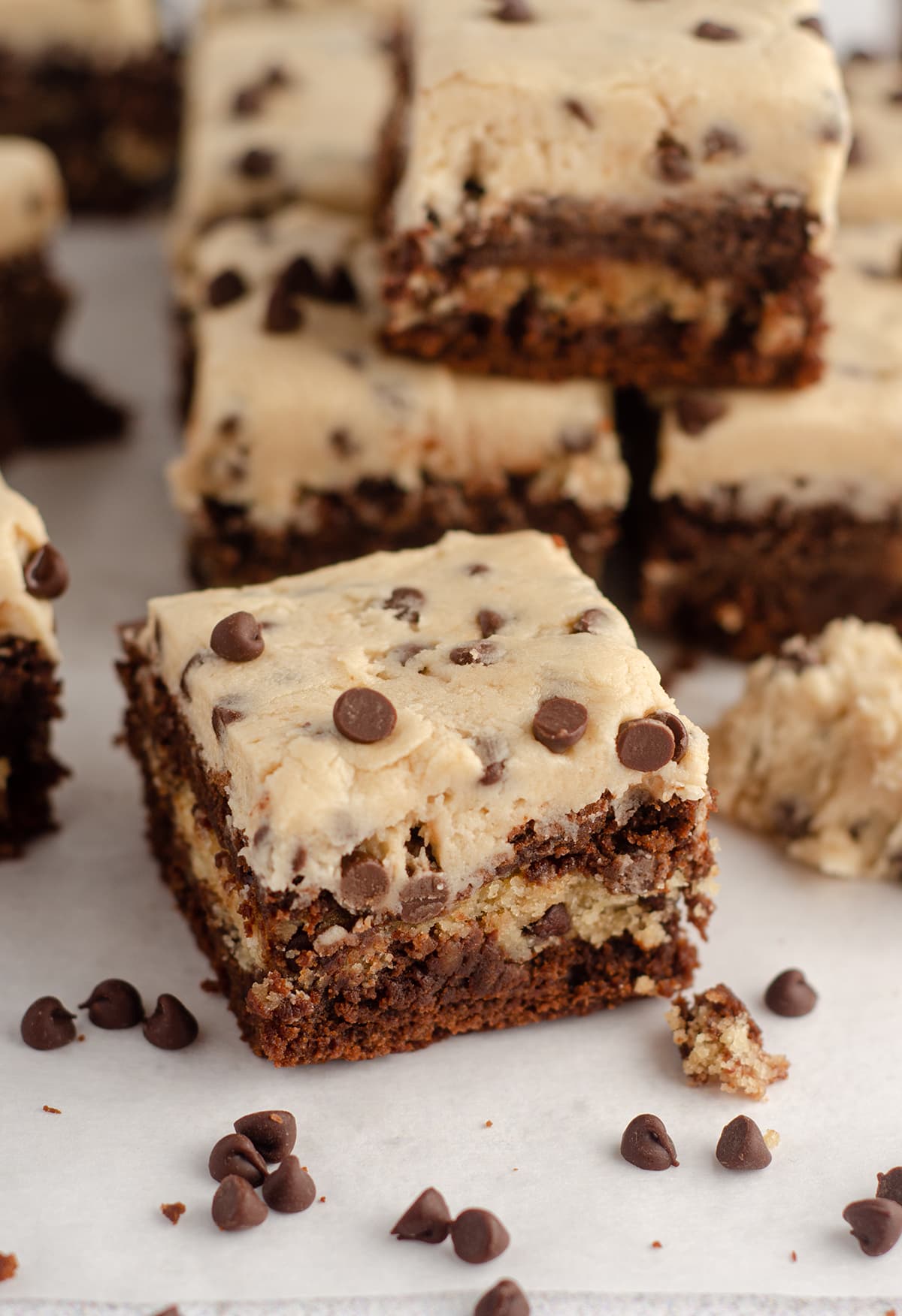 cookie dough brownies with cookie dough buttercream