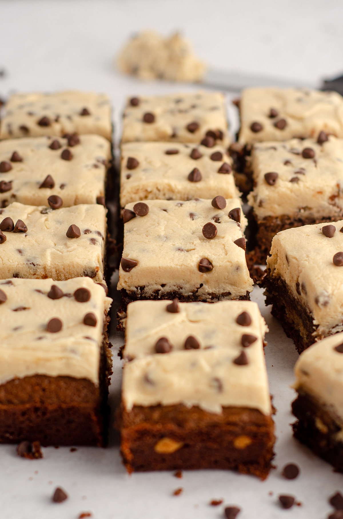 cookie dough brownies with cookie dough buttercream