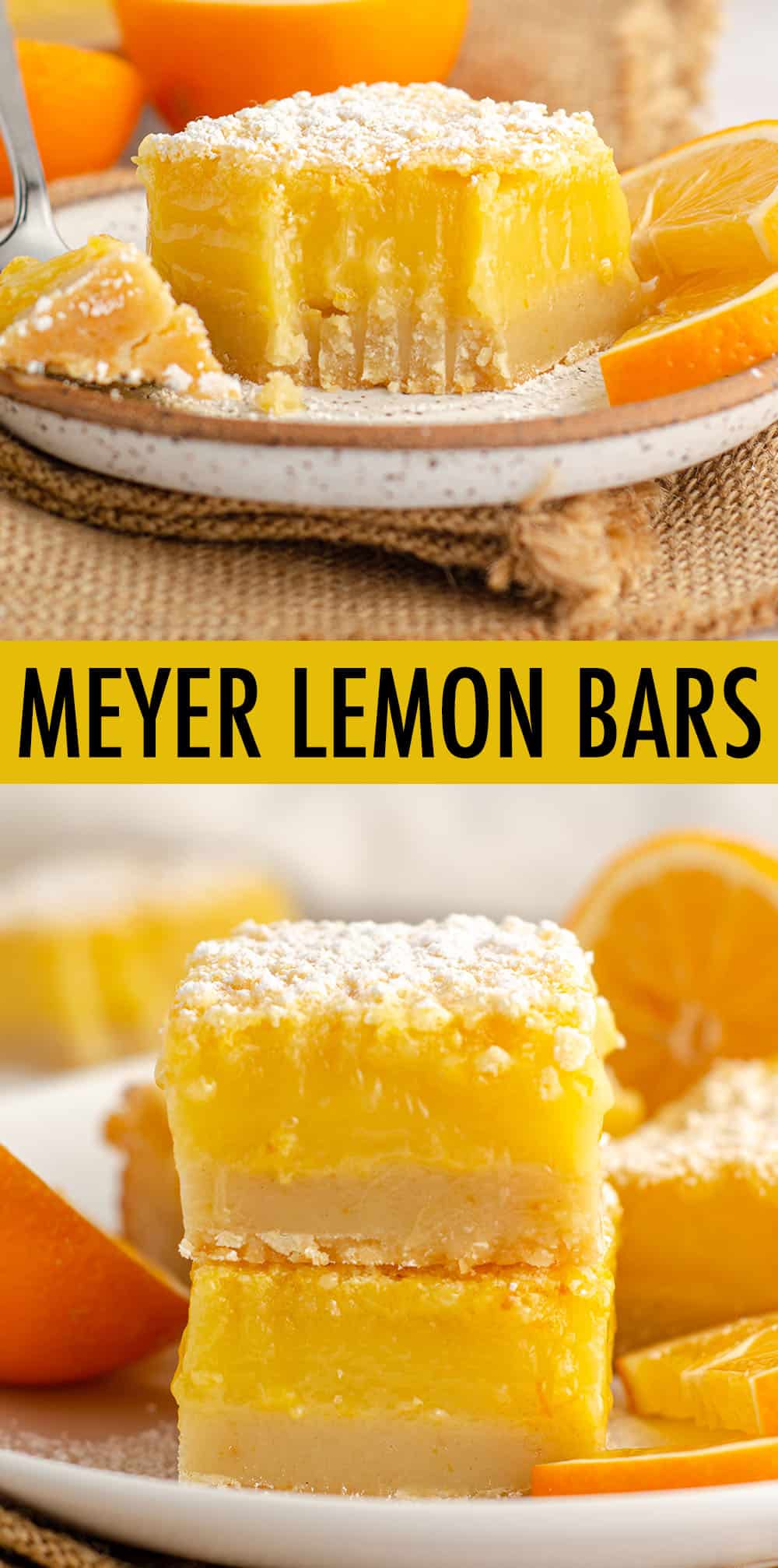 Not your average lemon square-- these ultra thick and creamy Meyer lemon bars sit atop a buttery shortbread crust and will be the last lemon bar recipe you'll ever need! via @frshaprilflours