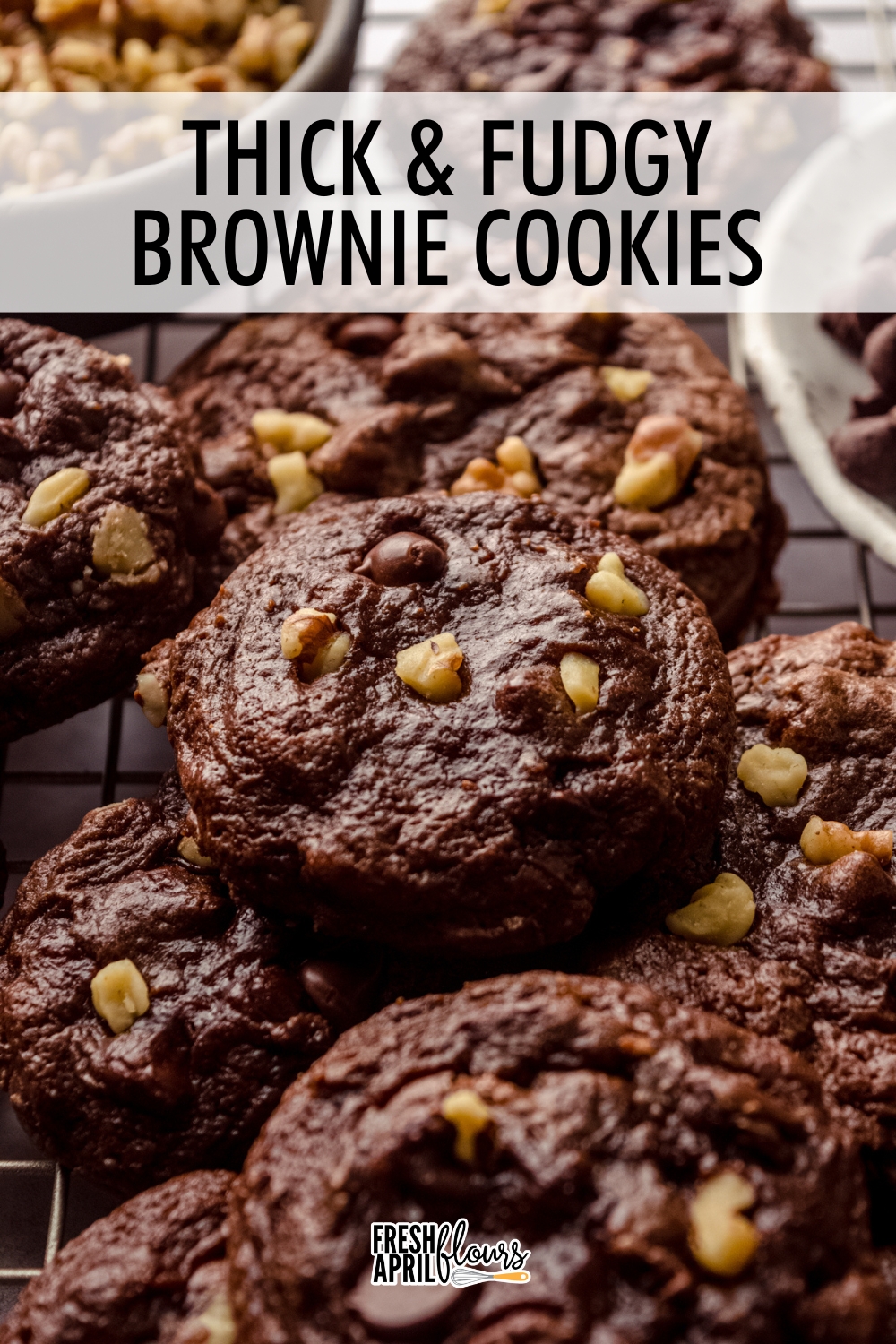 With a gooey center and signature crackly top like a brownie and a crisp exterior like a cookie, this brownie cookie recipe is the best of both dessert worlds! via @frshaprilflours