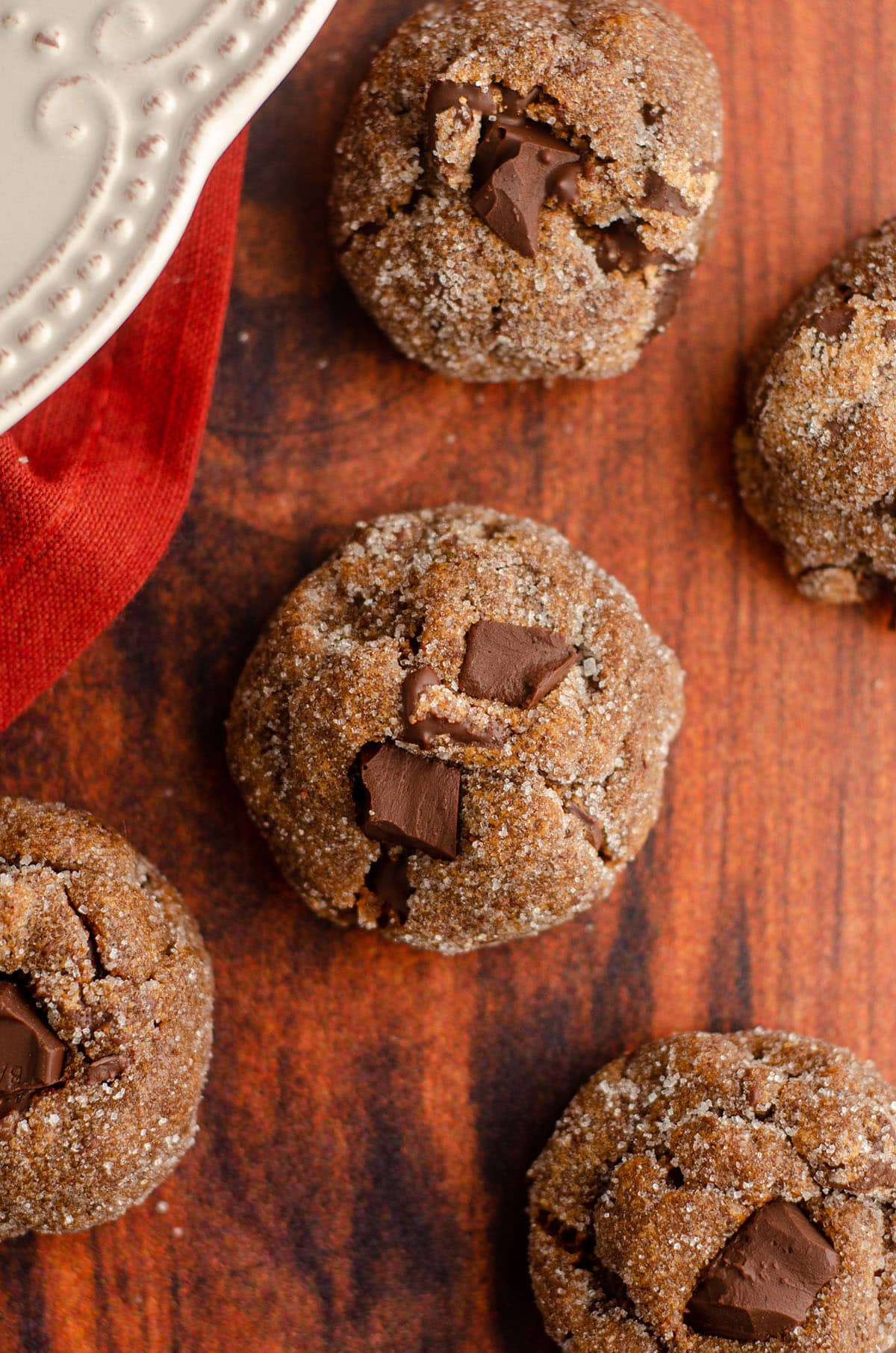 aerial photo of gingerbread chocolate cookie