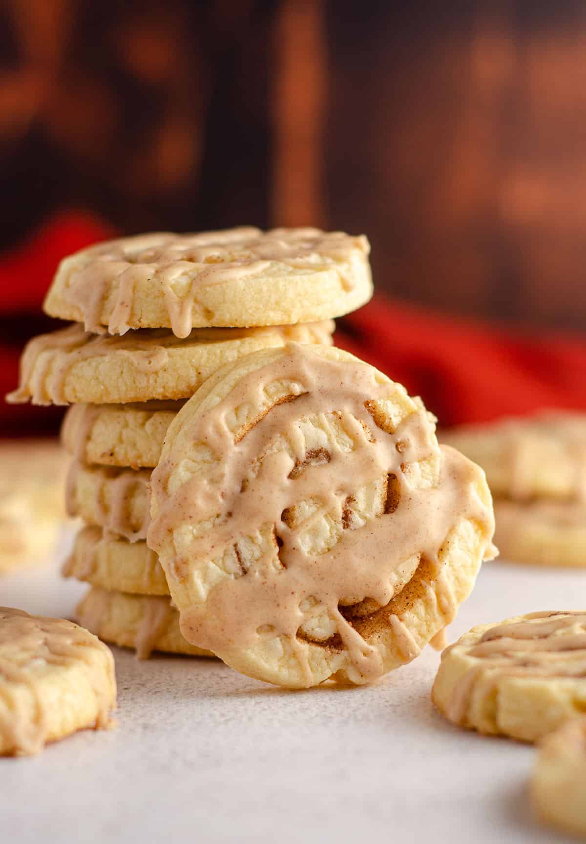 stack of cinnamon pinwheel cookies