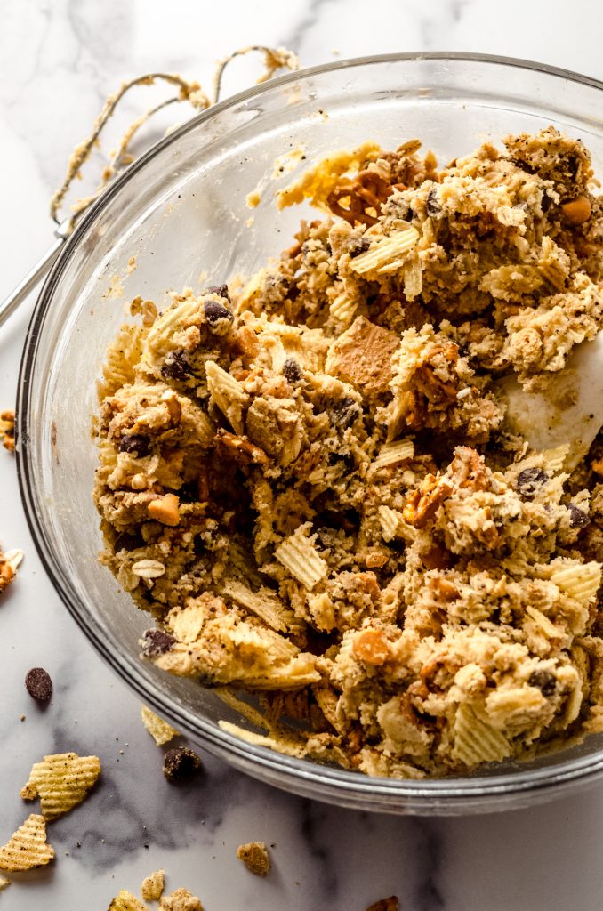 Compost cookie dough in a large bowl.
