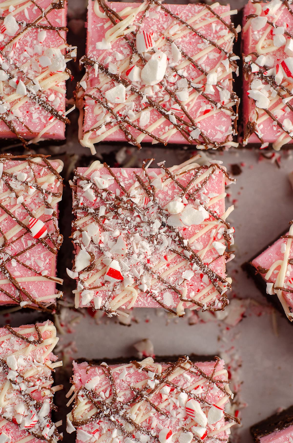 aerial photo of peppermint brownies