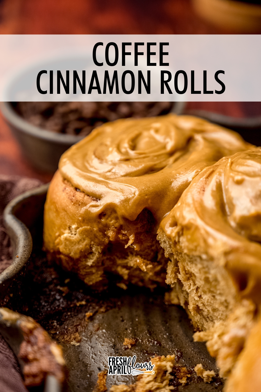 These fluffy small batch coffee cinnamon rolls have espresso infused into every layer, from the soft enriched yeast dough to the rich and velvety cream cheese frosting. They are truly a coffee lover's dream! via @frshaprilflours