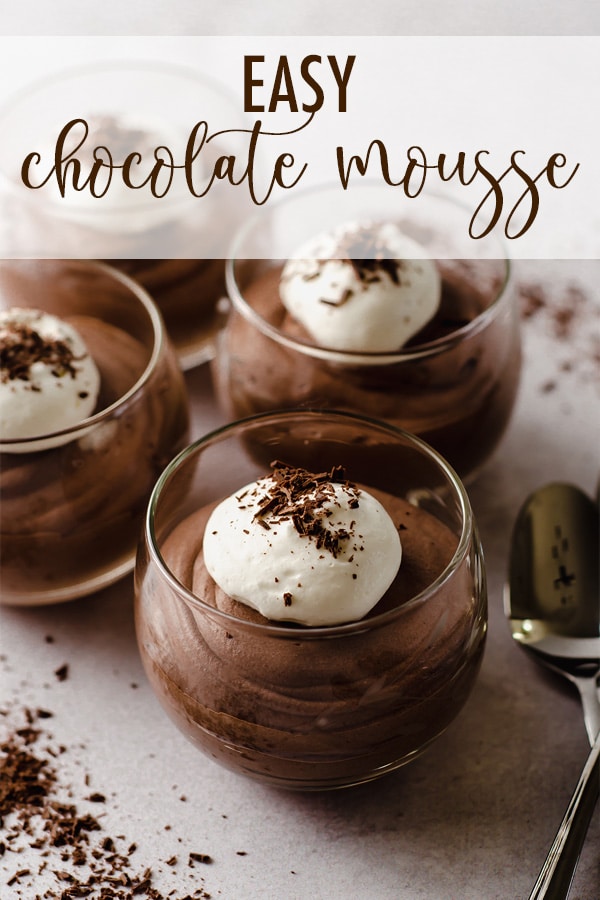 This simple and quick chocolate mousse comes together in less than 10 minutes and is made without any eggs. Top with whipped cream or berries for a light and refreshing dessert! via @frshaprilflours