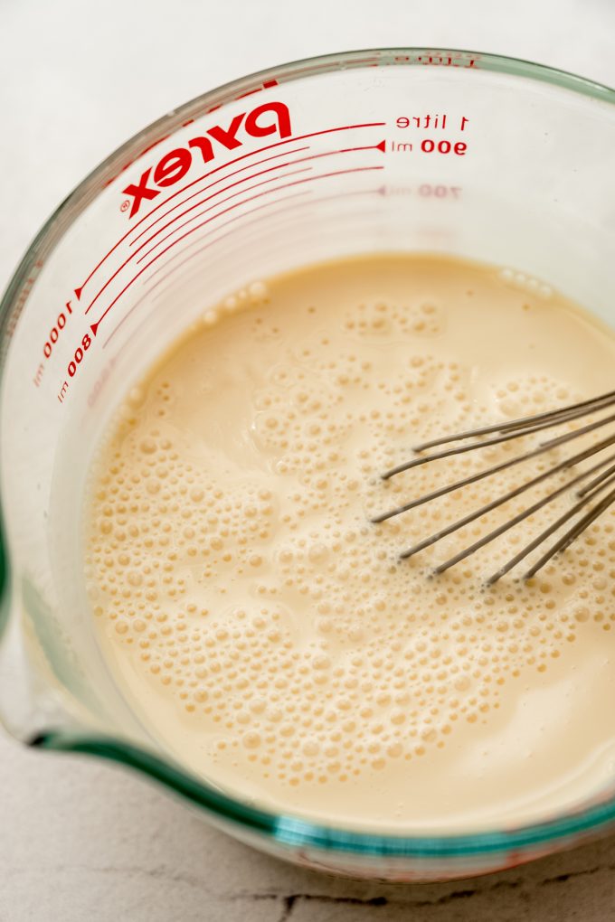 The soaking syrup for a fresh berry cake.