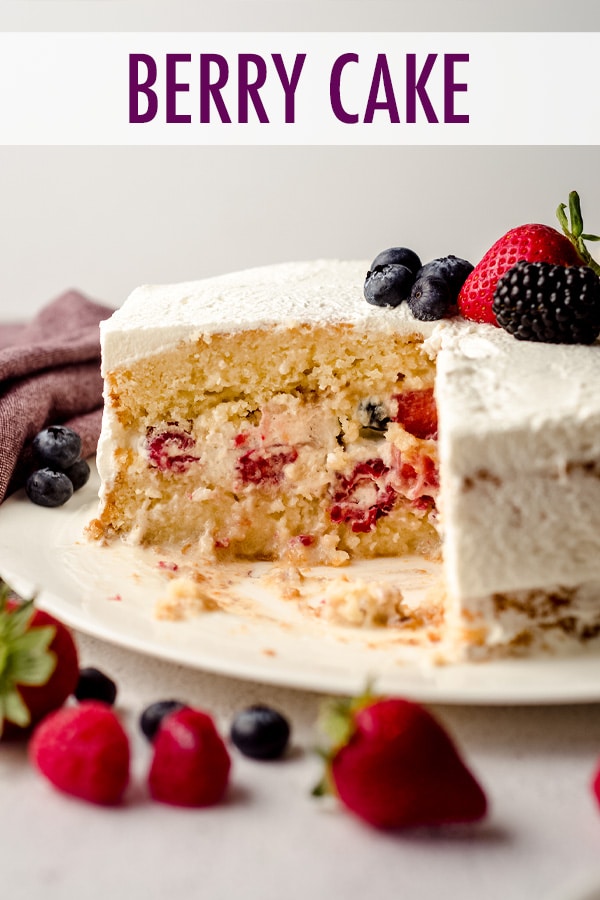 Simple white cake layers filled with a whipped cream and fresh berry filling and soaked in a tres leches syrup. via @frshaprilflours