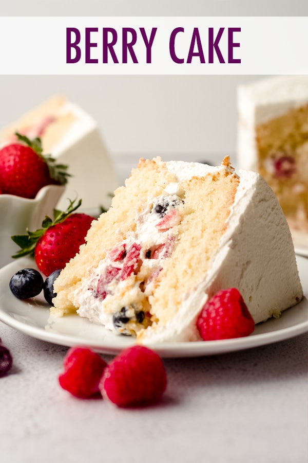 Simple white cake layers filled with a whipped cream and fresh berry filling and soaked in a tres leches syrup. via @frshaprilflours