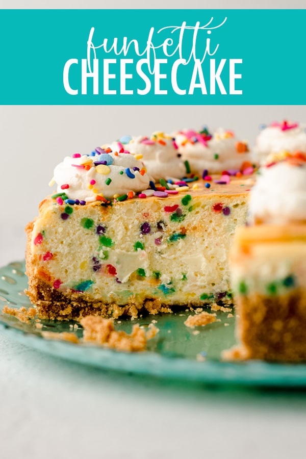 Traditional cheesecake gets a funfetti makeover with lots of sprinkles inside and out. Plenty of tips, tricks, and photos to insure you have a perfect and beautiful rainbow-filled cheesecake every time. via @frshaprilflours