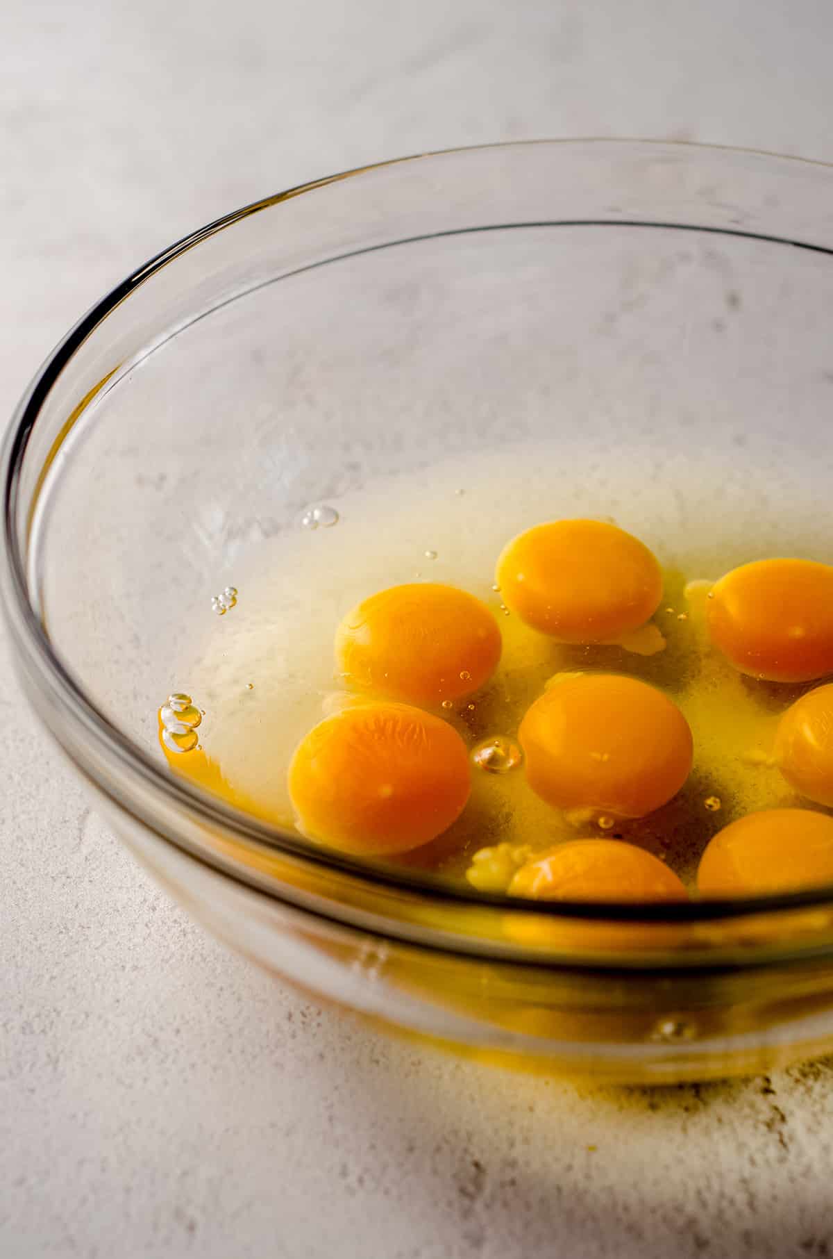 eggs in a glass bowl