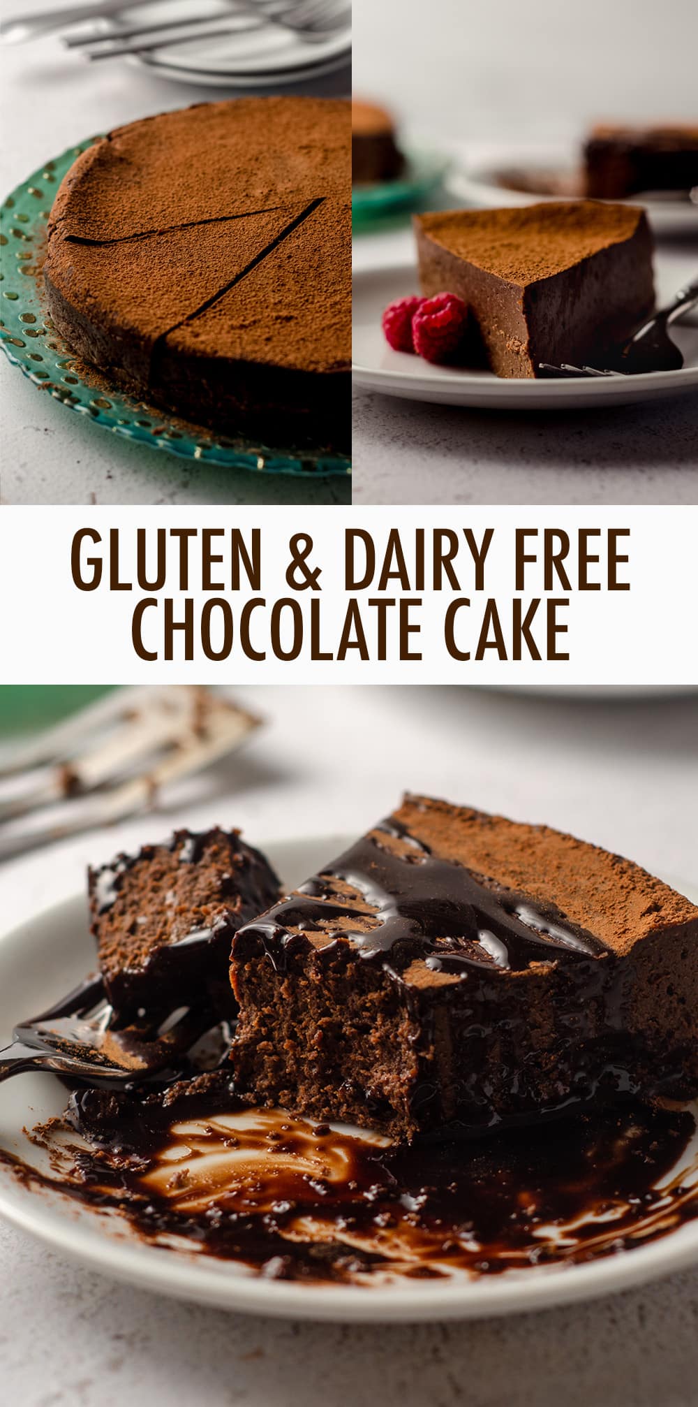 You only need 3 ingredients for this dense and fudgy gluten and dairy free chocolate cake. A perfectly blank canvas for any toppings or frosting you desire! via @frshaprilflours