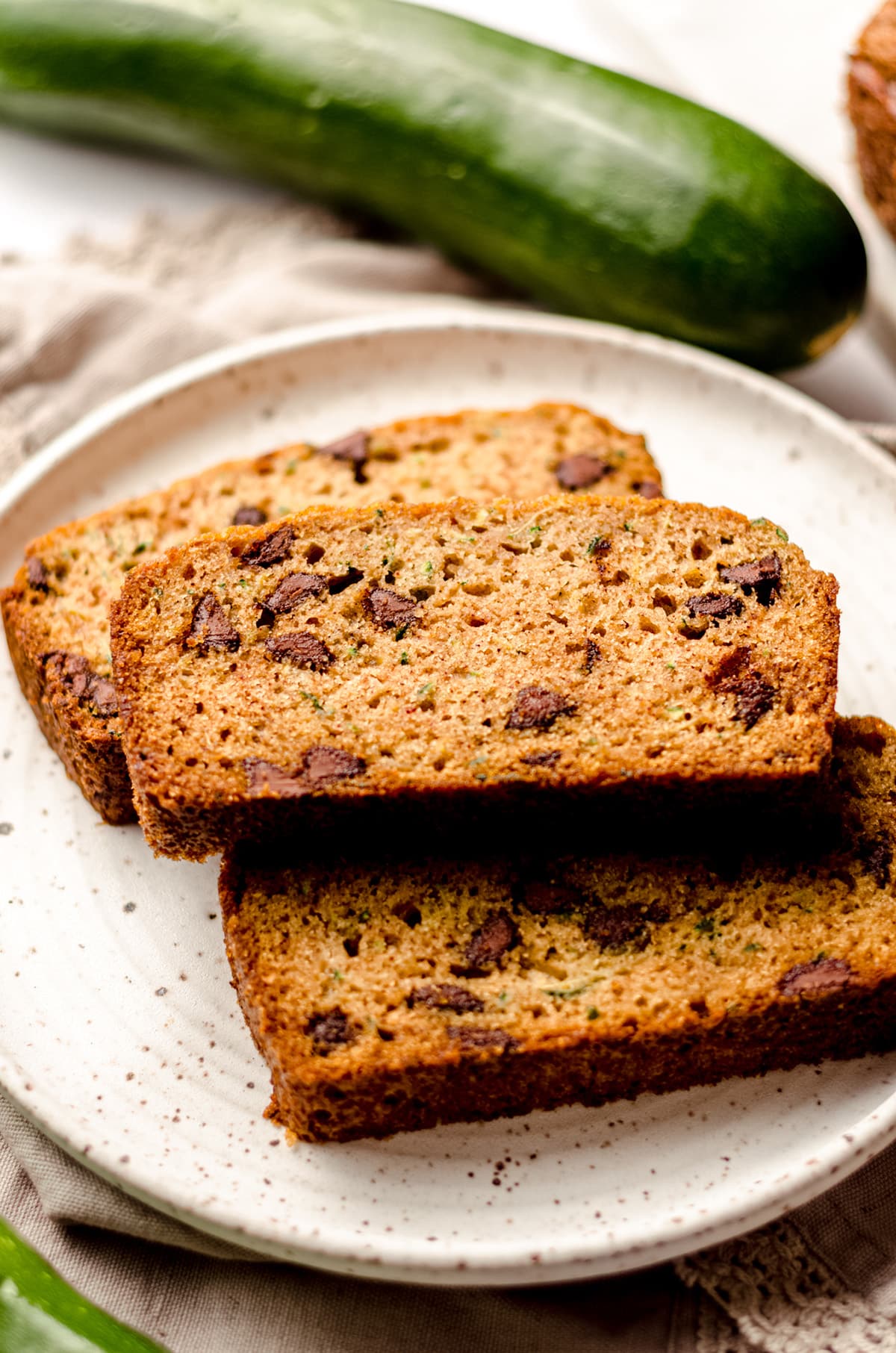 slices of chocolate chip zucchini bread