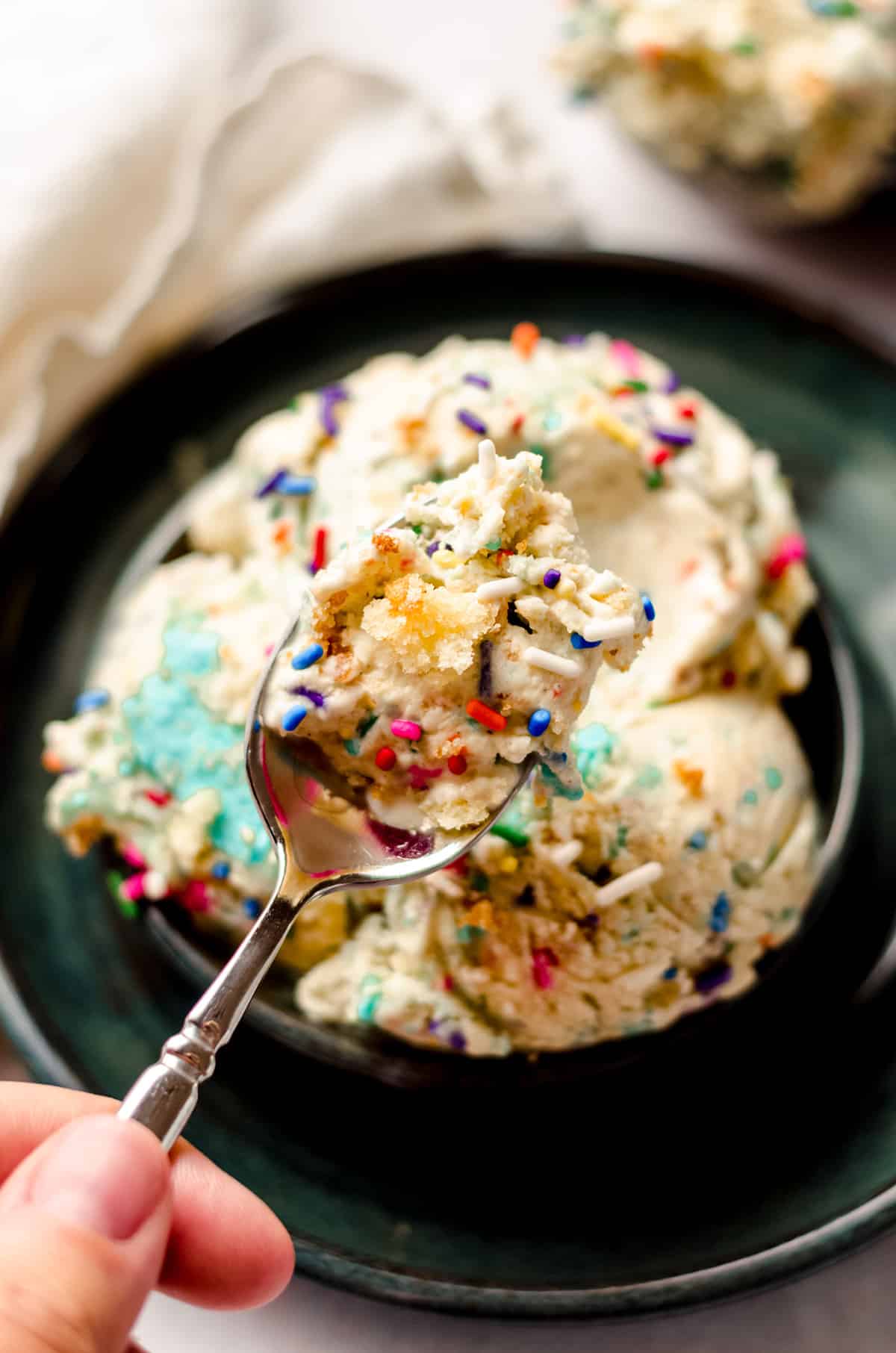 spoonful of birthday cake ice cream