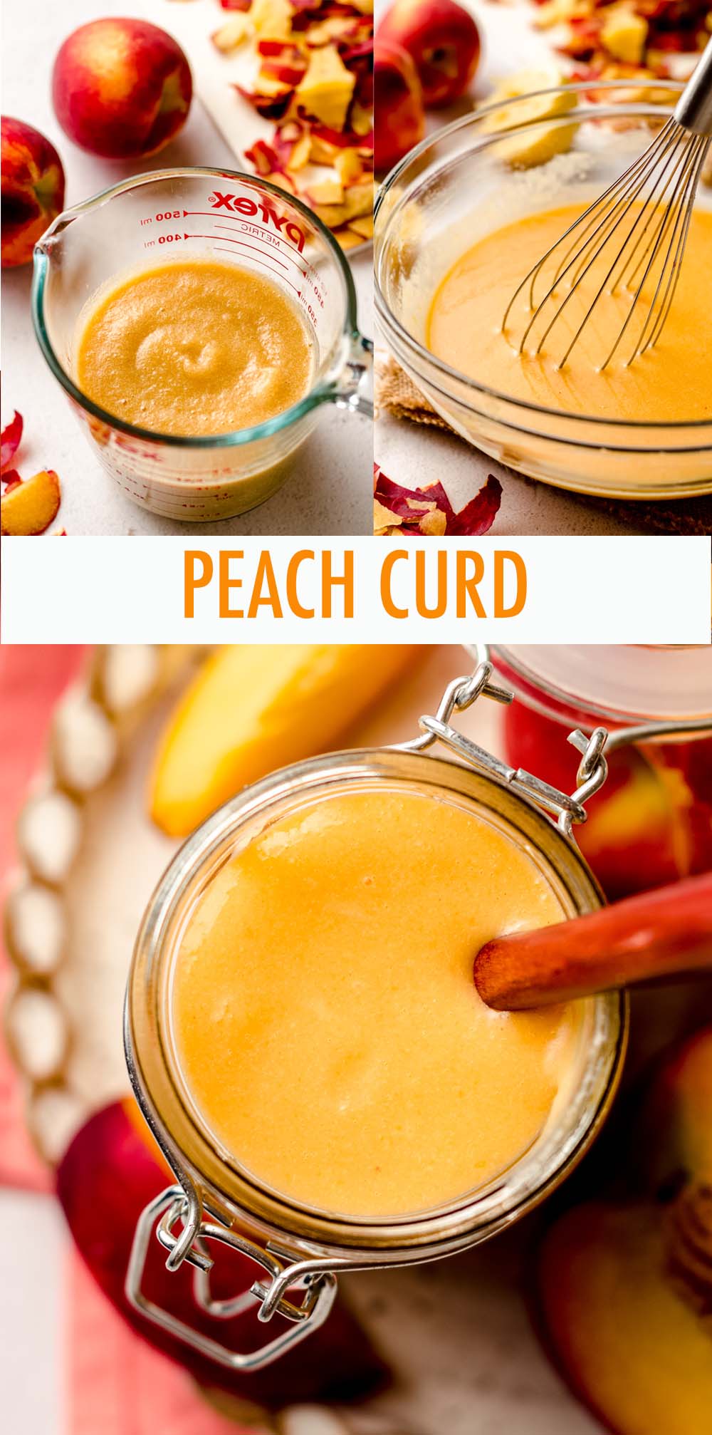 Sweet and creamy peach curd made from fresh peaches and a few simple ingredients. Perfect for filling cakes, pies, and cupcakes, or using as a spread or topping. via @frshaprilflours