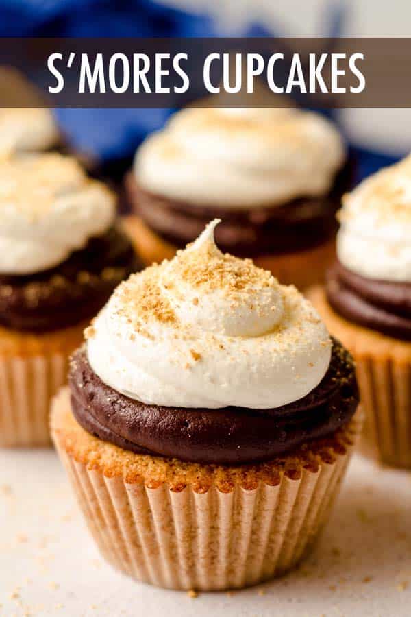 Buttery, textured graham cracker cupcakes topped with a duo of velvety smooth chocolate buttercream and fluffy marshmallow buttercream. via @frshaprilflours