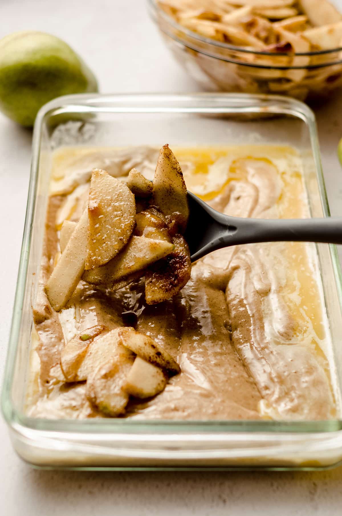 layer pears in to a pear cobbler