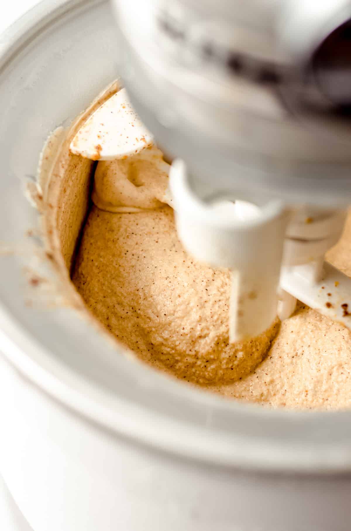 pumpkin ice cream in an ice cream maker