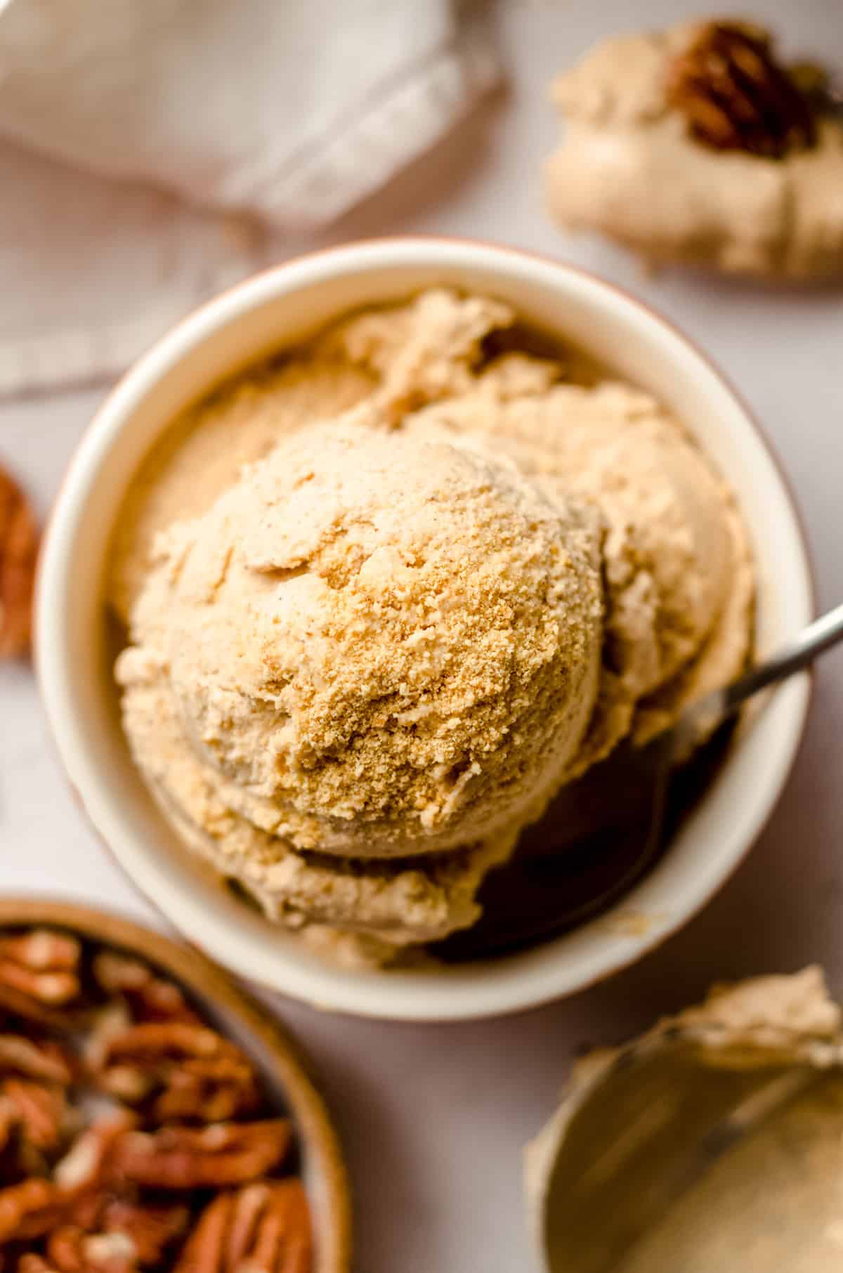 aerial photo of pumpkin ice cream